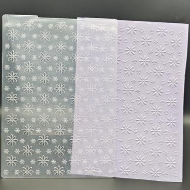 Imagem de Pasta de plástico em relevo, 12 x 17 cm, estampa de flores grandes e pequenas, papel artesanal, impressões texturizadas de plástico para fazer cartões, scrapbooking