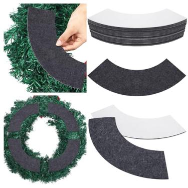 Imagem de Maasechs 12 peças de protetor de guirlanda, adesivo de feltro de Natal, antiderrapante, protetor de porta, guirlanda, forro de guirlanda, evita proteção decorativa para feriados