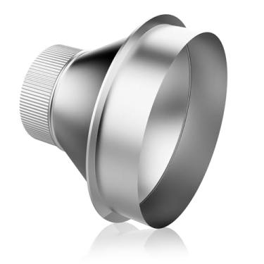 Imagem de Adaptador de ampliação de crimpagem redutor de duto redondo de 17,8 cm a 10 cm para sistemas de ventilação, aço galvanizado de altura de 15,2 cm