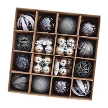 Imagem de Fenteer Enfeite de bola de Natal à prova de quebra, suprimentos decorativos para festas, adereços para fotos, decoração de bola de Natal, pingente pendurado, Cinza