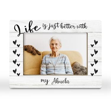 Imagem de CGBHW Porta-retrato Abuela Presentes, avó, presentes de netos, netos, melhor presente de avó de todos os tempos para vovó, mulheres, porta-retrato horizontal 10 x 15 cm para exibição de mesa