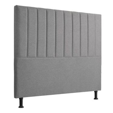 Imagem de Cabeceira Estofada Bella Casal 195cm Linho - Shop Das Cabec Cinza