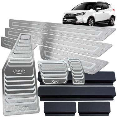 Imagem de Descanso Pedaleira Soleira Inox Jac T50 Prata Baixo Relevo