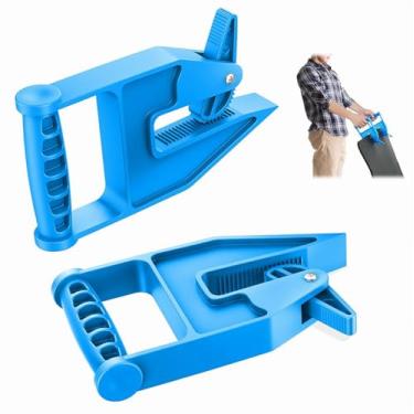 Imagem de AMUSCHAT 2 peças/1 par de ferramenta de movimentação de tapete de cavalo, prendedor de reboque para tapete de borracha espessa, tapete de bancada, tapete de tanque de estoque, suprimentos para cavalos