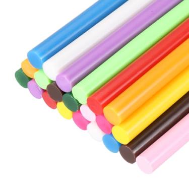Imagem de PATIKIL Bastões de cola quente para pistola de cola, 22 peças de adesivos coloridos de derretimento a quente para projetos de artesanato DIY, decoração de arte, reparos domésticos, 11 cores (9,9 cm x