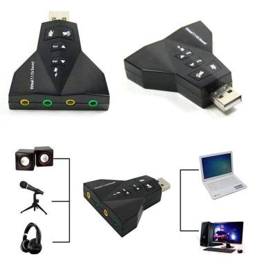 Imagem de Adaptador Som USB 7.1 | Compatível Windows, Linux, MacOS
