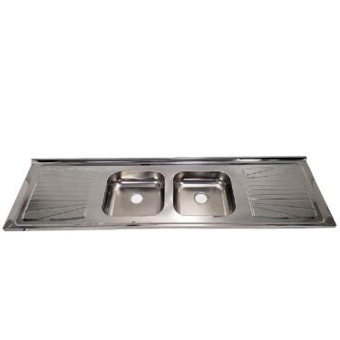 Imagem de Pia De Cozinha Inox Cuba Dupla 180 X 52cm - Fabpia01170101 - Fabrinox