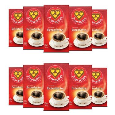 Imagem de Café 3 Corações Extraforte A Vácuo Kit 10 Pacotes 500G