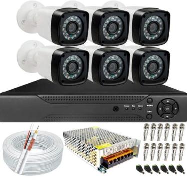 Imagem de Kit De Monitoramento 6 Câmeras Infravermelho Dvr 8 Canais - Protec