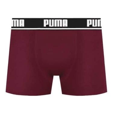 Imagem de Cueca Puma Boxer Cotton Adulto Elástco 35MM, Bordô, EG