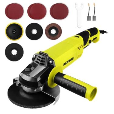 Imagem de Desoon Esmerilhadeira Angular 1200W Profissional Elétrica Lixadeira 127V Ferramenta Ideal para Trabalhos de Corte e Desbaste 3000-12000RPM Com bloqueio do eixo e dispositivo de proteção