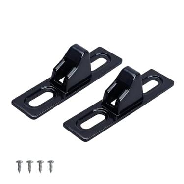 Imagem de YXQ 2 peças de fixadores de porta deslizante, substituição de trava de bloqueio de aço inoxidável com parafusos de montagem, ferragens de porta de vidro deslizante para portas deslizantes de pátio