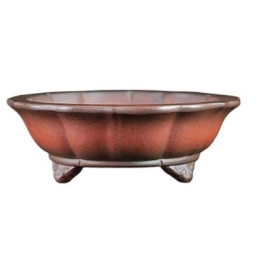 Imagem de URGDWEKJY Vaso de flores de argila roxa feito à mão antigo em forma de losango folk de cimento transparente