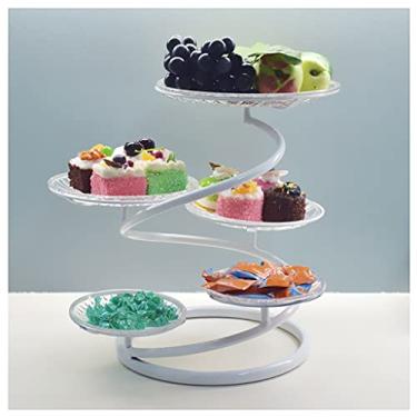 Imagem de Suporte de bolo, suporte giratório para bolo, biscoito, frutas, várias camadas, sala de estar, casa, casamento, mesa de sobremesa, hotel, decoração para mesa de sobremesa