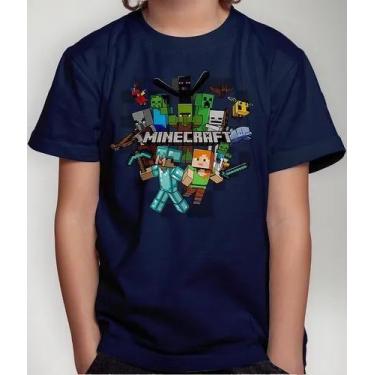 Imagem de Camiseta Camisa Infantil Juvenil Menina Menino Gamer Blocos Mine Roupa