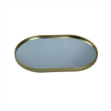 Imagem de Bandeja Espelhada Dourada Multiuso Espelho Decorativo Luxo - FWB