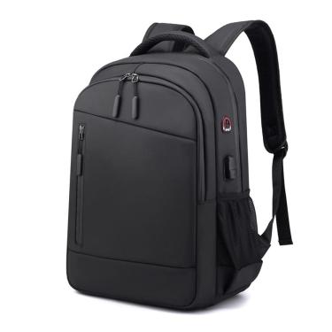 Imagem de Mochila impermeável para laptop 39L com porta USB preta 44x31x5cm
