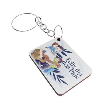 Imagem de Kit 50 Chaveiros para Lembrancinha do Dia dos Pais  MDF Branco - R9 De