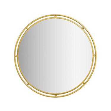 Imagem de Espelho moderno espelho redondo espelho de banheiro espelho de parede espelho decorativo moldura de metal espelho montado na parede adequado para quarto, banheiro, sala de estar entrada (tamanho: B)