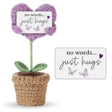 Imagem de Presentes de simpatia para a perda de um ente querido – Mini coração de crochê feito à mão, sem palavras, apenas abraços... Presentes de memória, ideia de presente de luto para perda de mãe, pai ou