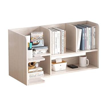 Imagem de Prateleira de armazenamento de mesa, prateleira de 2 camadas, prateleira de armazenamento de livros, sala de estar, escritório, canto pequena estante de livros/estante de livros (latão)