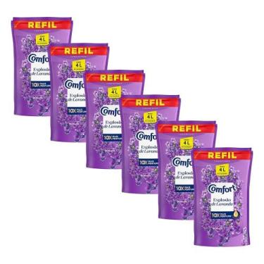 Imagem de Kit 6 Refil Amaciante Concentrado Comfort Lavanda 900ml