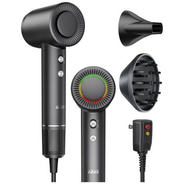 Imagem de Secador de Cabelo ARAS, Tecnologia Iônica Negativa com Motor sem Escova de 160.000 RPM para Secagem Rápida, Baixo Ruído e Bocal Magnético -