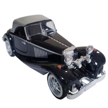 Imagem de Carrinho De Ferro Mercedes 500k Miniatura Vintage Coleção 1/32 Clássicos (Preto)