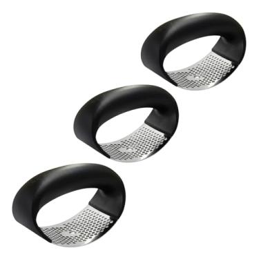Imagem de Kit com 3 Amassador Espremedor Inox Premium Triturador de Alho Gengibre e Pimenta com design ergonômico Tipo gangorra Utensílio Prático Durável e Higiênico Essencial na Cozinha