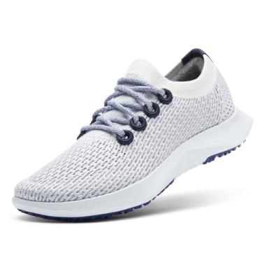 Imagem de Allbirds Tênis masculino Tree Dasher 2, Active Running & Walking, Nevasca, cobalto nebuloso (sola azul clara), 44