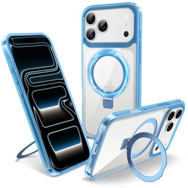 Imagem de Flyzoo Capa magnética para iPhone 17 Pro Max - [suporte invisível embutido] [compatível com MagSafe] [proteção contra quedas de grau militar] capa de borda de silicone rígida antiamarelamento, 17,5 cm