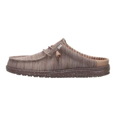 Imagem de HEYDUDE Wally Slip Stretch Sox masculino | Mocassins leves sem cadarço | Sapatos masculinos confortáveis para viagens e uso diário, Castanho-acinzentado/Chanterelle Tan, 44