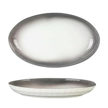 Imagem de Conjunto de pratos de cerâmica domésticos com personalidade espessa - prato de peixe de 30,5 cm