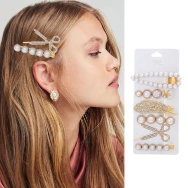 Imagem de 6 peças de grampos de cabelo dourados para mulheres estilo folha e presilhas redondas para uso diário, escritório, viagens, encontros, festas