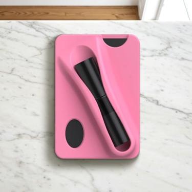 Imagem de Batom feminino suporte simples com adesivo traseiro capa de telefone universal clipe vermelho - clipe de batom de primeira geração - pó macio