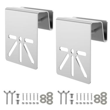 Imagem de Suporte para câmera de segurança solar de aço inoxidável com parafuso de montagem para iniciantes e experientes ao ar livre (pacote com 2, prata)