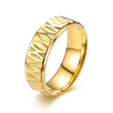 Imagem de Alianças de casamento de aço inoxidável para mulheres e homens, ouro, prata, preto, anéis de compromisso para ele e ela, anéis de noivado falsos para casais, tamanho 9/10/11, anéis de 8 mm de largura