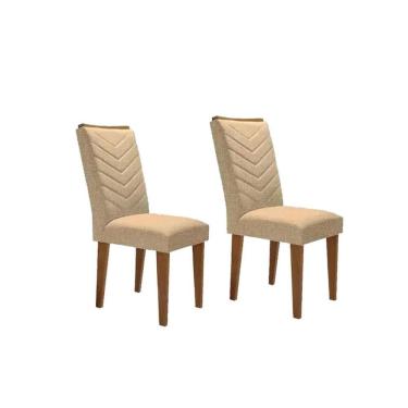 Imagem de Cadeira Sala De Jantar Londrina Kit 2 Un Imbuia/linho Turim - Rufato