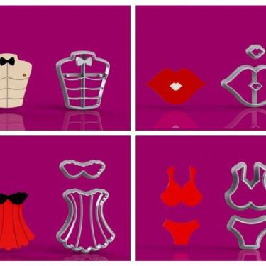 Imagem de Cortador Kit Chá de Lingerie Mod 2 Modulares Tamanho 5cm