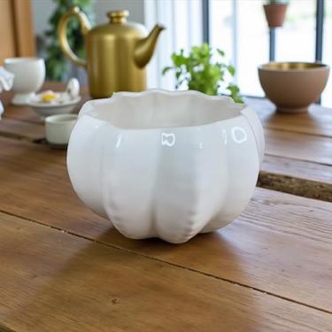 Imagem de Vaso Cachepot Em Formato de Cacto Branco De Cerâmica