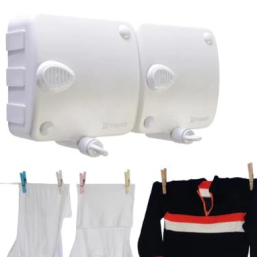 Imagem de Varal Retrátil Automático Modular, 2 Peças, 6 Metros de Comprimento, Sistema de Trava e Mola, Suporta até 6 kg por Corda Para Secar Roupa, para Uso Interno e Externo