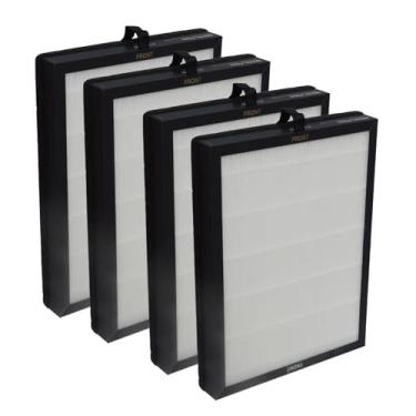 Imagem de PUREBURG Filtro de substituição compatível com purificador de ar MOOKA M200L, pacote com 4 unidades de carbono ativado H13 HEPA 3 estágios, filtragem de ar limpo, poeira e odor de VOCs