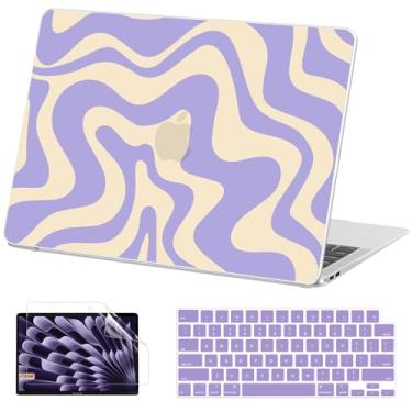 Imagem de AKIT Capa compatível com MacBook Pro de 13 polegadas M2 A2338 2025-2016 M1 A2251 A2289 A2159 A1989 A1708 A1706, estampa exclusiva de plástico para laptop, capa de teclado e película protetora de tela