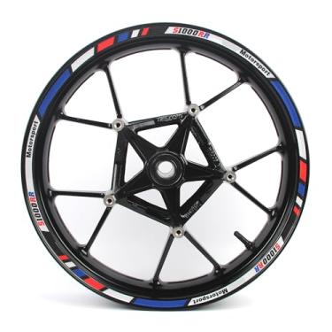 Imagem de Arashi 43.2 cm tiras de aro de roda adesivos adesivos adesivos para BMW S1000RR acessórios de motocicleta à prova d'água azul reflexivo