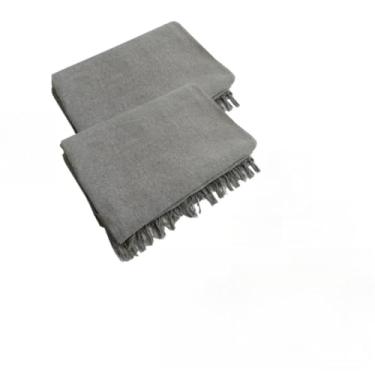Imagem de Kit 2 Mantas para Sofá Gigante 100% Algodão – Manta Decorativa e Protetora para Sala de Estar (2 Cinza Chumbo)