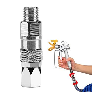 Imagem de ZHUITU Articulação do Pulverizador 1/4 de" 360 Graus Girando Aço Inoxidável Airless Pistola de Pulverização de Alta Pressão Mangueira Conector de Junta Giratória Acessórios para Mangueira de Pulveriza