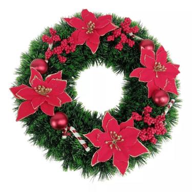 Imagem de Guirlanda Natal Super Luxo Flores Decoração Natalina Porta