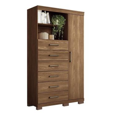 Imagem de Multi-cômoda Marabá 1.6 1 Porta E 6 Gavetas Jatobá Com Pés - Santos Andirá Jatobá