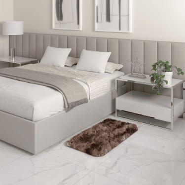 Imagem de Tapete Sala Felpudo Peludo Mesclado Marrom 50 X 100 Cm