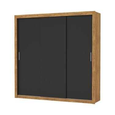 Imagem de Guarda Roupa Roupeiro Clarice 3 Portas De Correr 4 Gavetas Carioca Cinamomo Preto